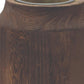 9" Brown And Sage Glass Cylindrical Table Vase With Wood