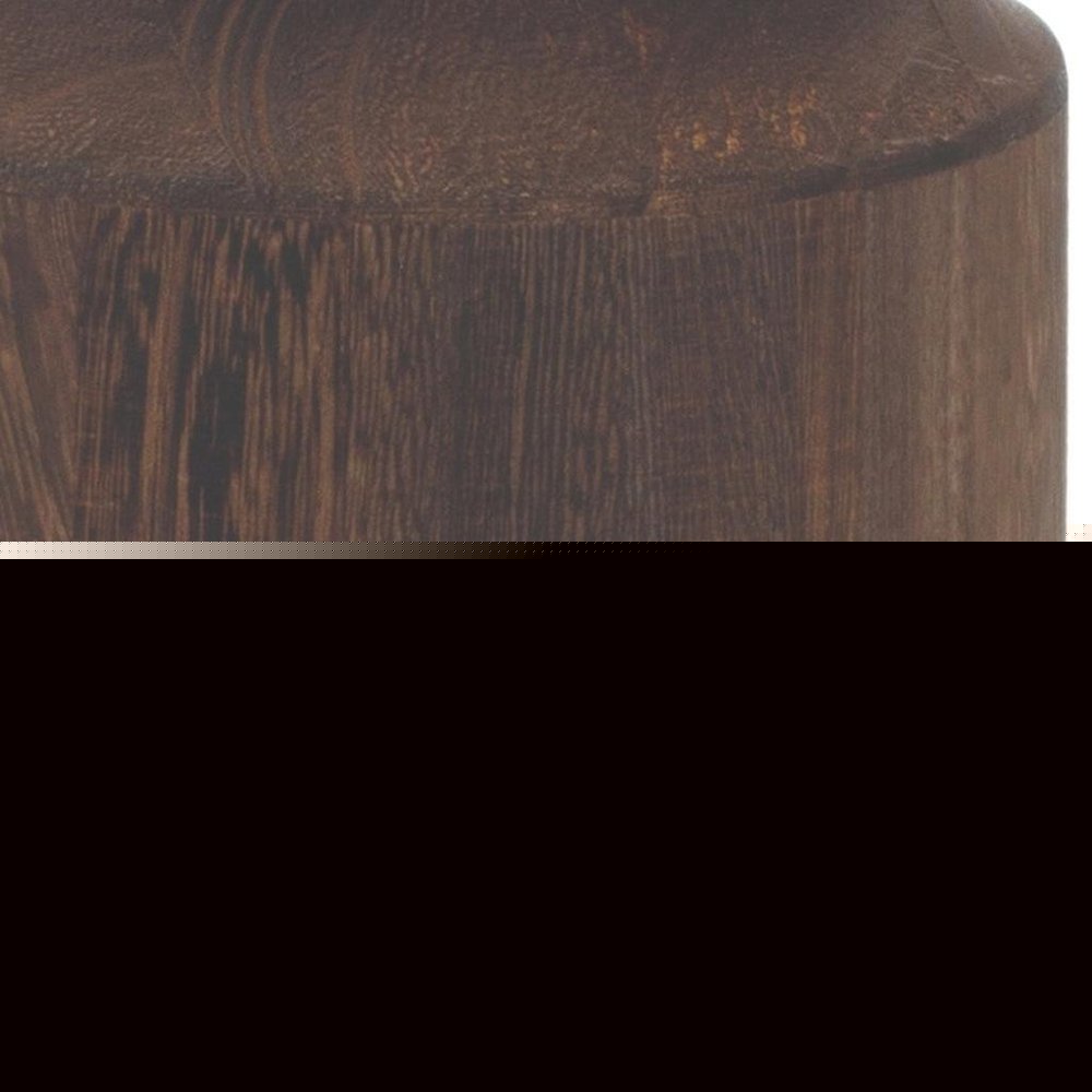 9" Brown And Clear Glass Round Table Vase With Wood