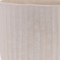 8" Beige Recycled Paper Textured Lines Urn Table Vase