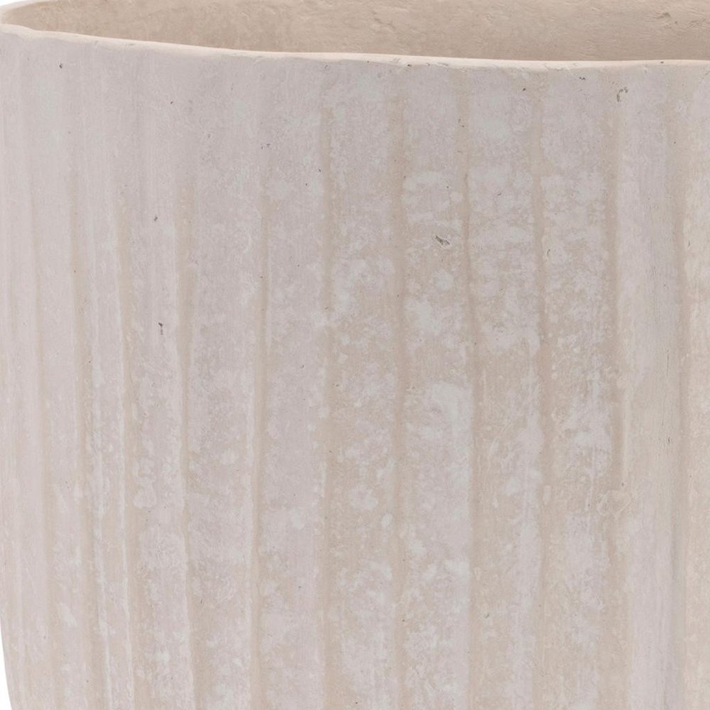 8" Beige Resin Urn Table Vase