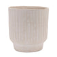 8" Beige Recycled Paper Textured Lines Urn Table Vase