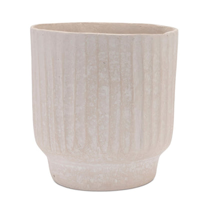 8" Beige Resin Urn Table Vase