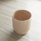 8" Beige Recycled Paper Textured Lines Urn Table Vase