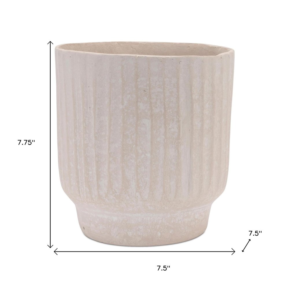 8" Beige Resin Urn Table Vase