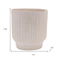 8" Beige Recycled Paper Textured Lines Urn Table Vase