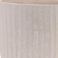 8" Beige Recycled Paper Textured Lines Urn Table Vase