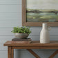 11" Gray And White Ceramic Round Table Vase