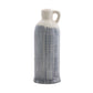 Set of Three Off White And Blue Clay Checkered Jug Vases