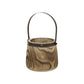 Set of Two Natural Wood And Steel Bucket Pot Planters