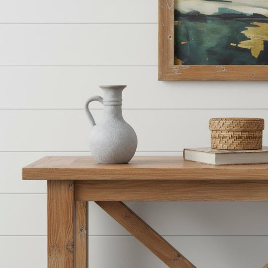 9" Gray Round Resin Jar