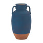 11" Blue Round Ceramic Urn