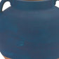 7" Blue And Terra Cotta Ceramic Round Urn