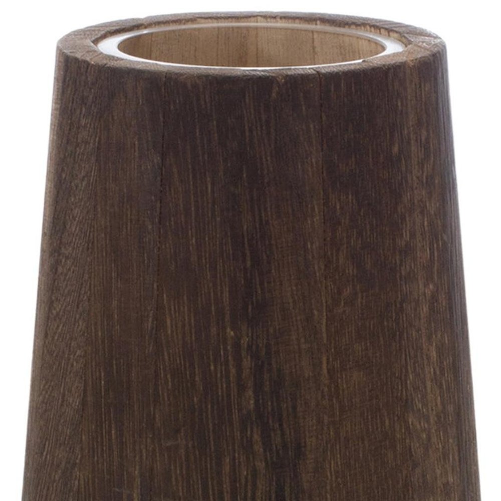 Set of Two Brown And Clear Round Glass Table Vase