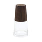 Set of Two Brown And Clear Glass Tapered Table Vases With Wood