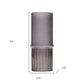 Set of Two Gray Glass Cylinder Table Vases