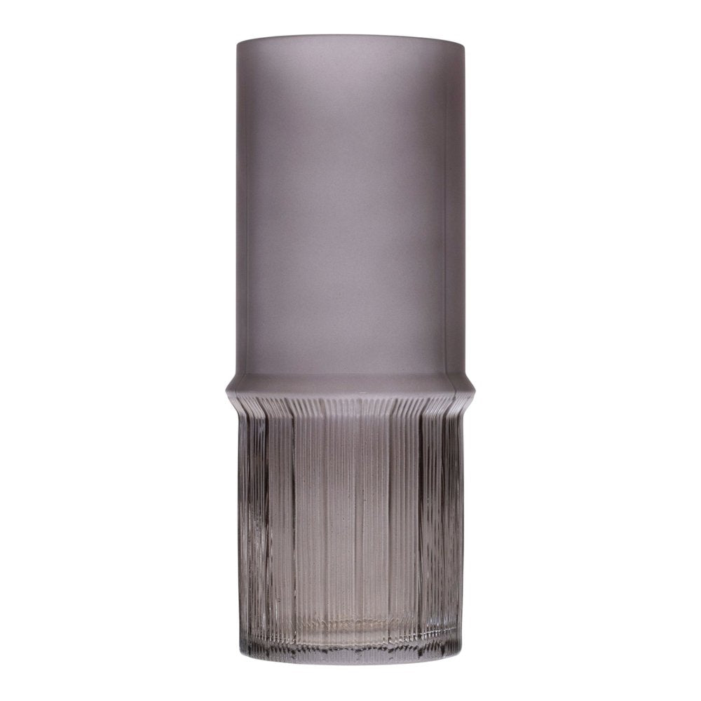 Set of Two Gray Round Glass Table Vase