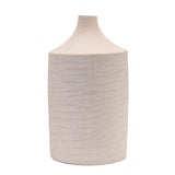 18" Beige Recycled Paper Cylinder Jug Floor Vase
