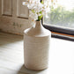18" Beige Recycled Paper Cylinder Jug Floor Vase