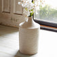 18" Beige Recycled Paper Cylinder Jug Floor Vase