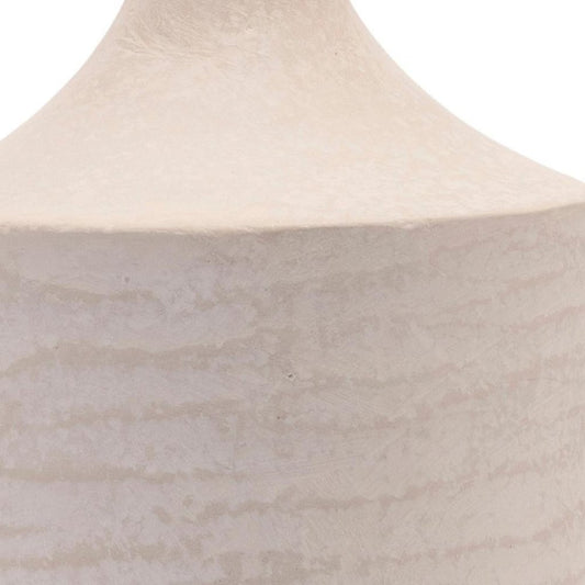 18" Beige Round Resin Floor Vase