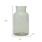 10" Green Glass Cylindrical Table Vase