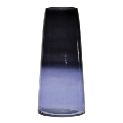 13" Blue Glass Round Table Vase