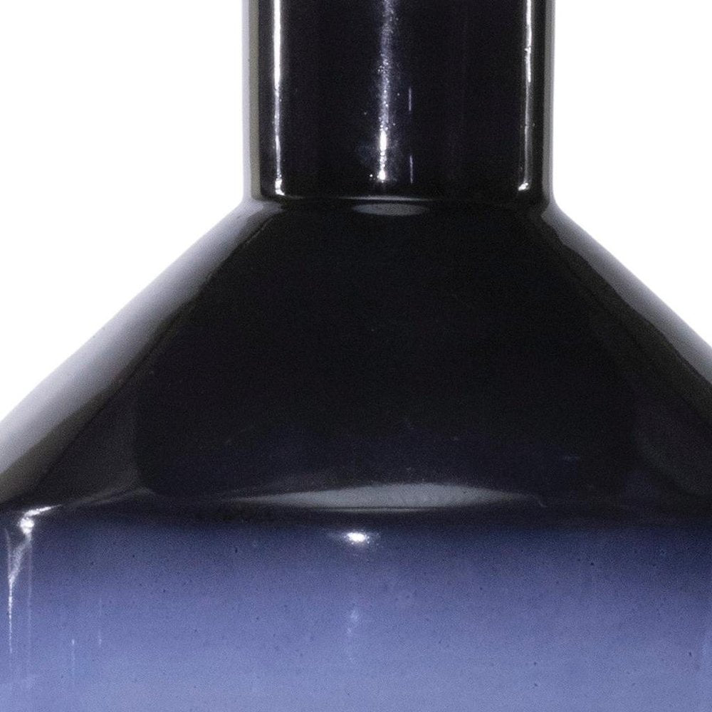 6" Blue Round Glass Table Vase