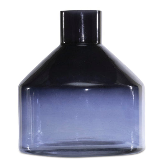 6" Blue Round Glass Table Vase