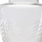 7" Clear Etched Leaf Glass Urn Table Vase