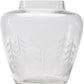 7" Clear Etched Leaf Glass Urn Table Vase