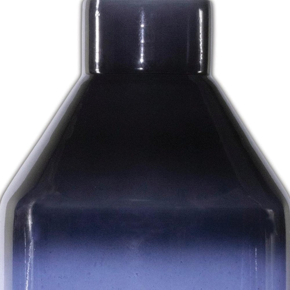 7" Blue Round Glass Table Vase