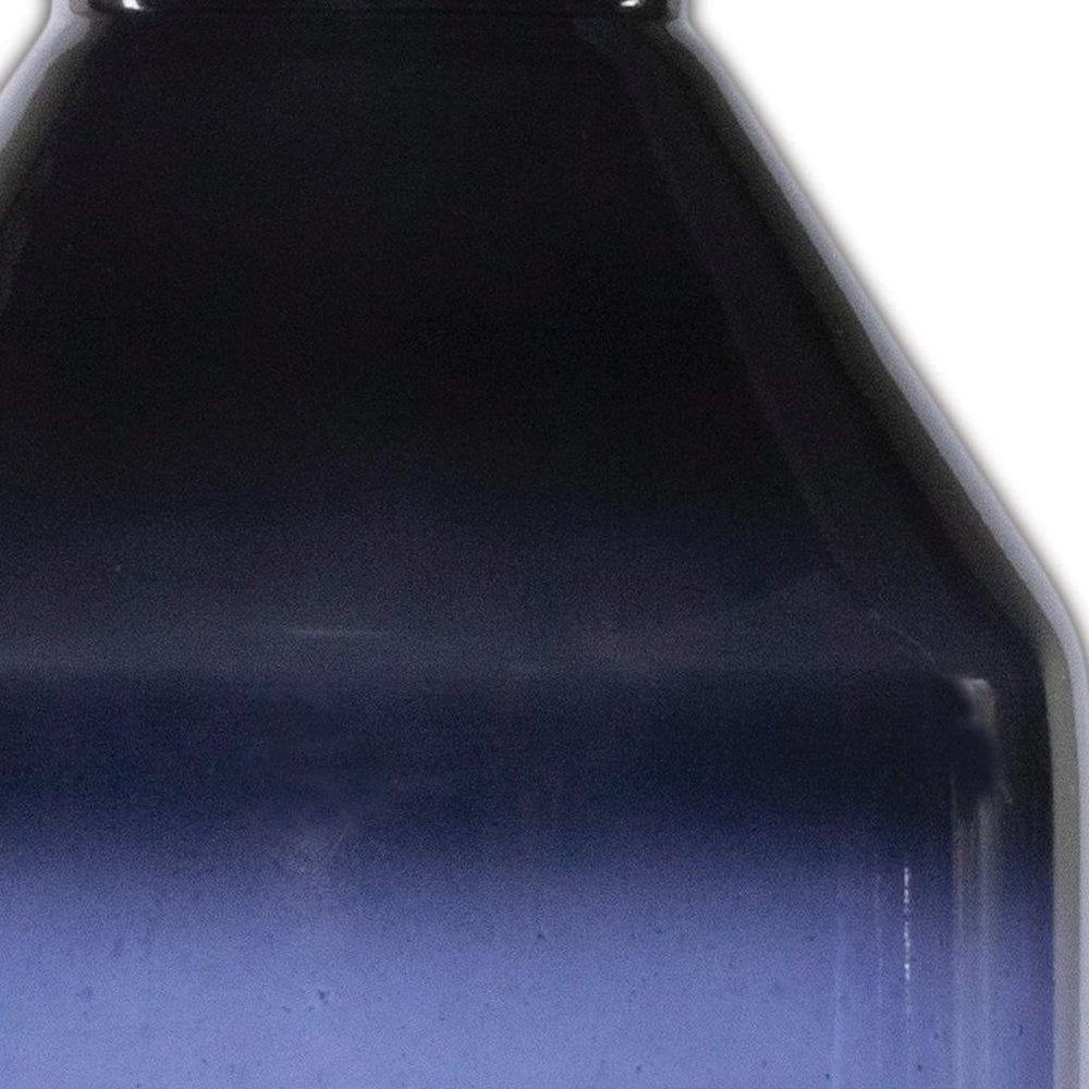 7" Blue Round Glass Table Vase