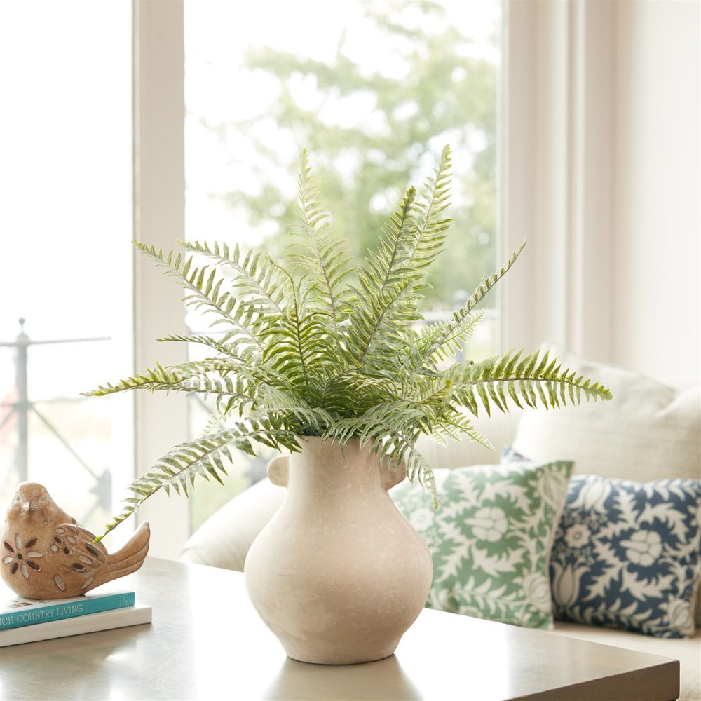 10" Beige Resin Round Urn