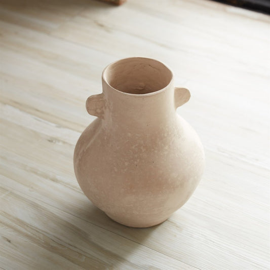 10" Beige Resin Round Urn