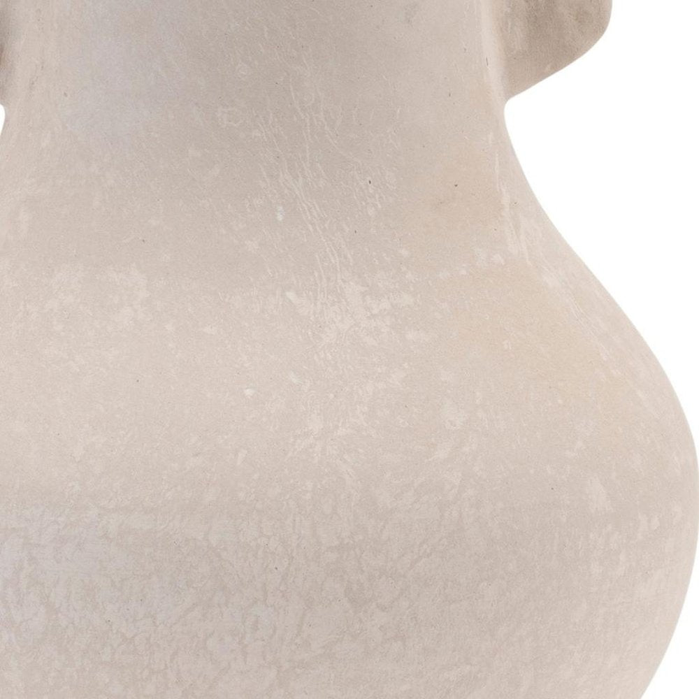 10" Beige Resin Round Urn