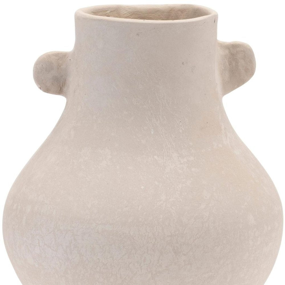 10" Beige Resin Round Urn