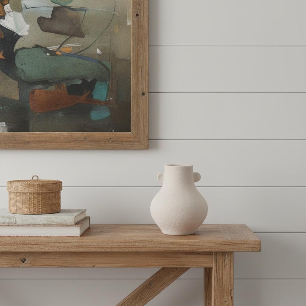 10" Beige Resin Round Urn