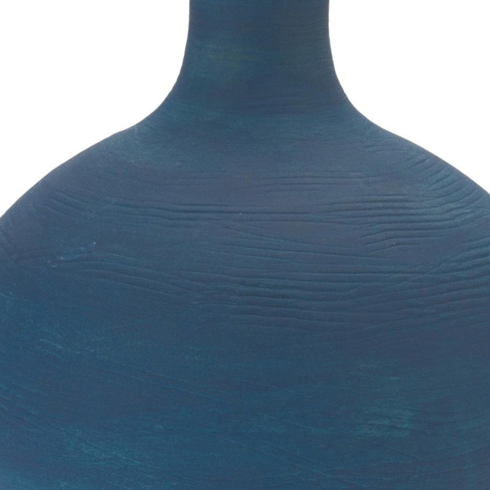 9" Blue Round Ceramic Urn