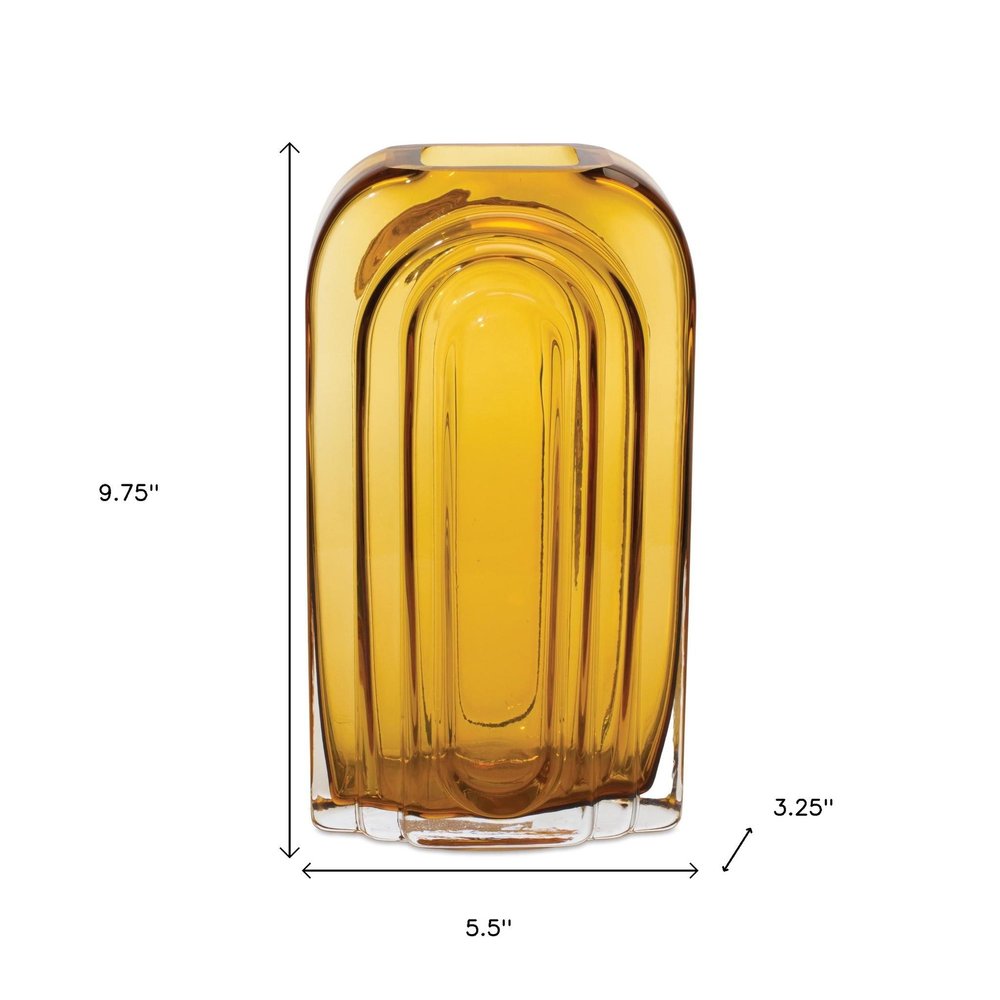 10" Gold Glass Table Vase