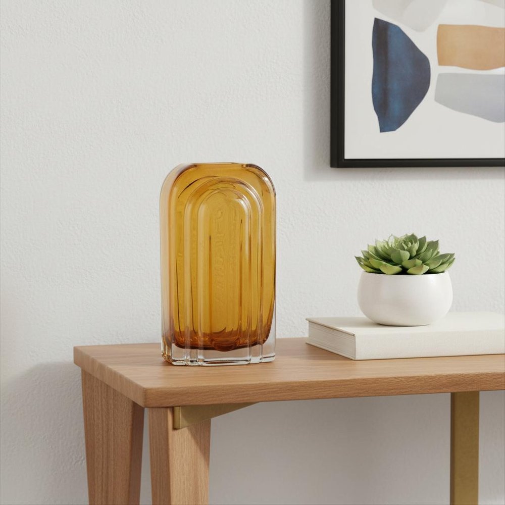 10" Gold Glass Table Vase