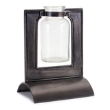 8" Black Metal Round Table Vase