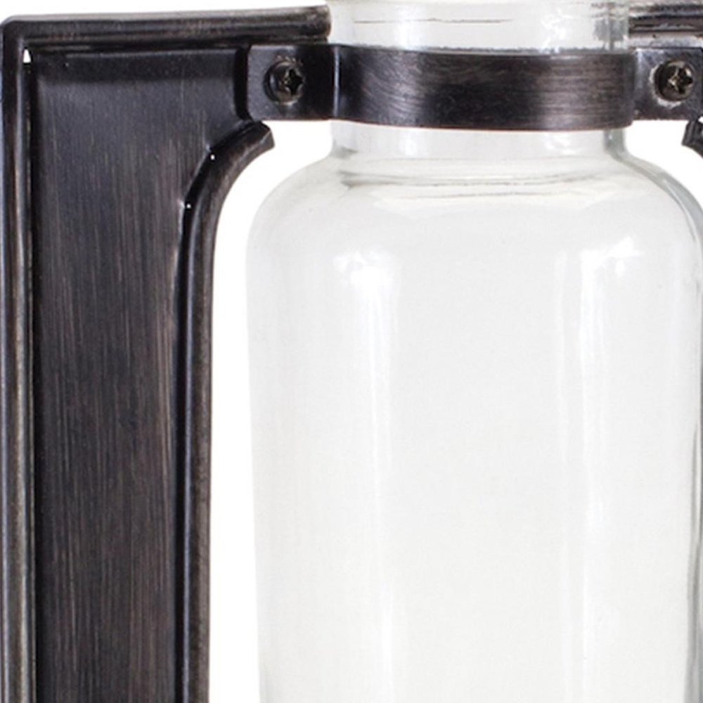 8" Black Round Metal Table Vase