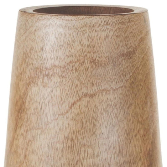 15" Natural Wood Cylinder Floor Vase