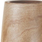 15" Brown Round Wood Floor Vase