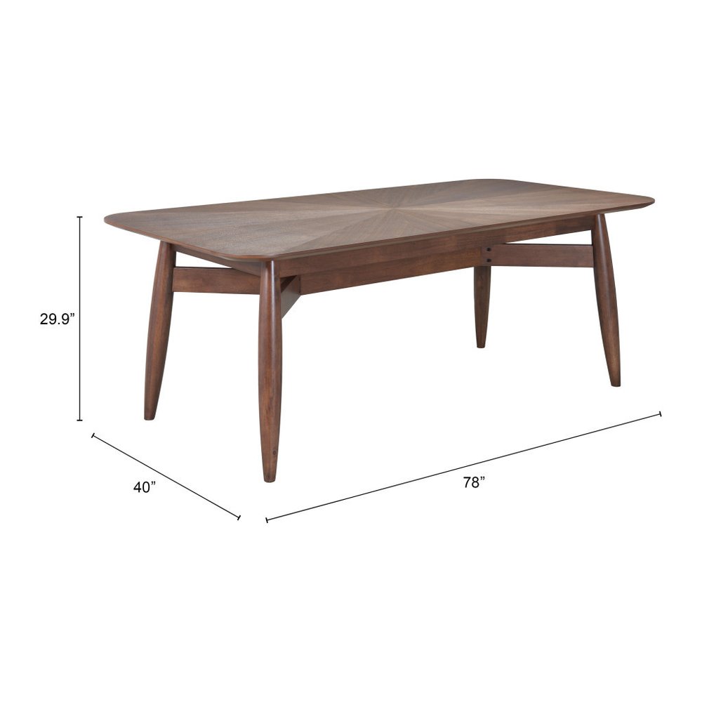78" Espresso Solid Wood Dining Table