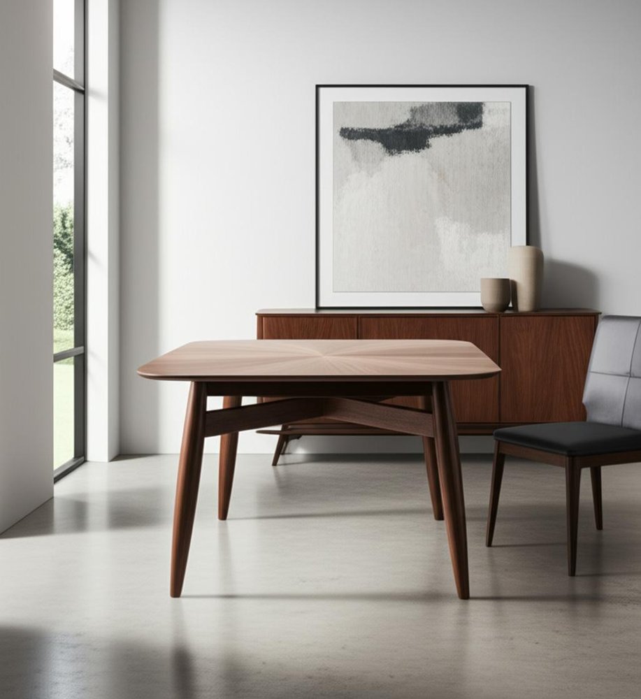 46" Espresso Solid Wood Square Dining Table