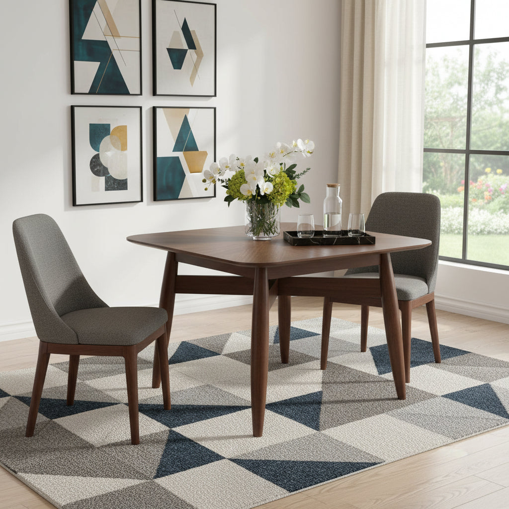 46" Espresso Solid Wood Square Dining Table