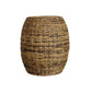 20" Natural Rattan Round Drum End Table