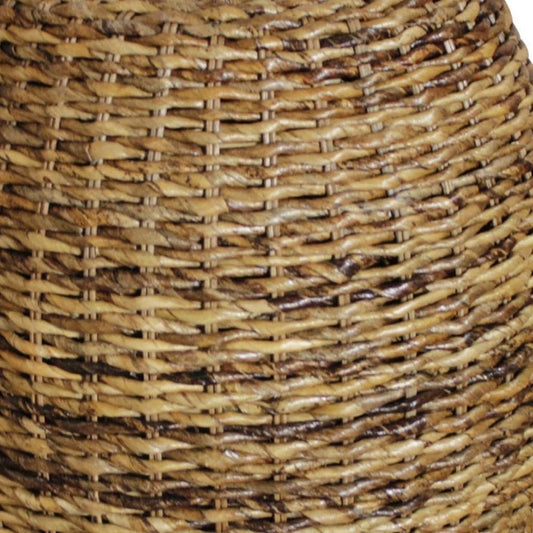 20" Natural Rattan Round Drum End Table