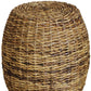 20" Natural Rattan Round Drum End Table